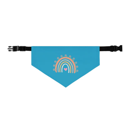 Pawsome Rainbow Pet Collar Bandana (turquoise)