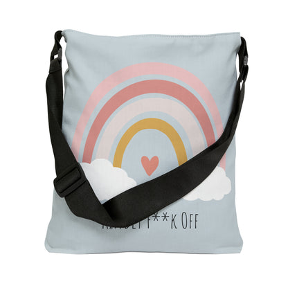 Rainbow Adjustable Tote/Messenger Bag- Kindly F**K Off (grey)