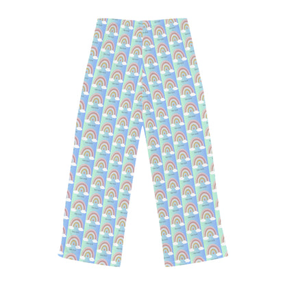 Rainbow Jersey Knit Pajama Pants - Kindly Fuck Off (blue)