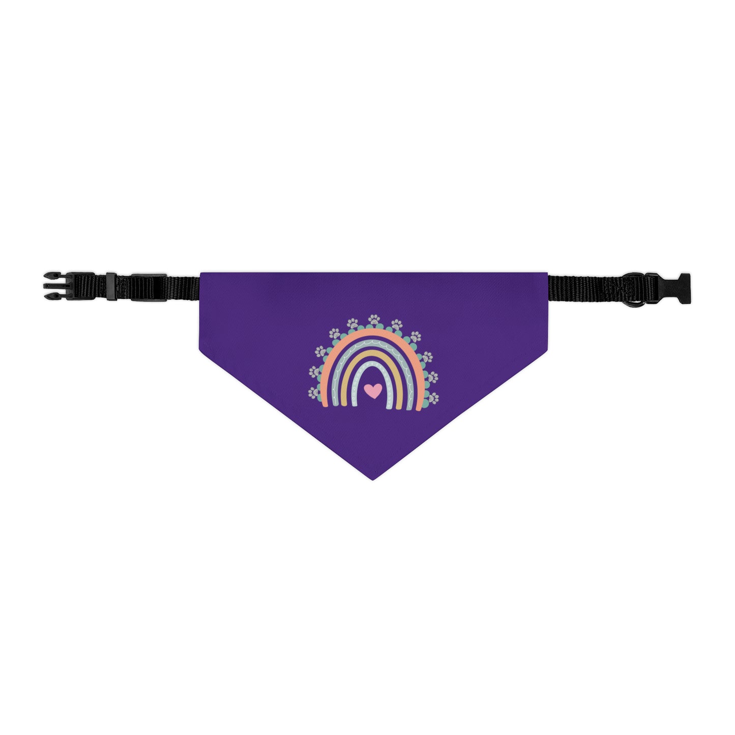 Pawsome Rainbow Pet Collar Bandana (dark purple)