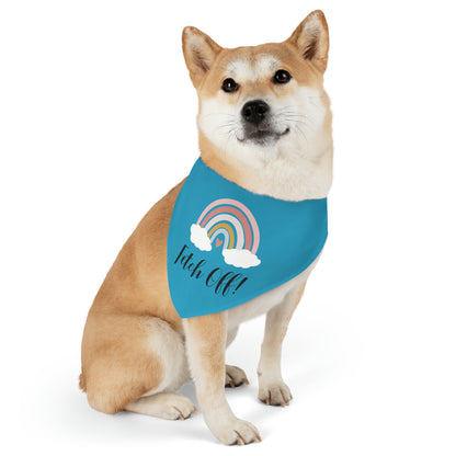 Rainbow Fetch Off Collar Bandana (turquoise)