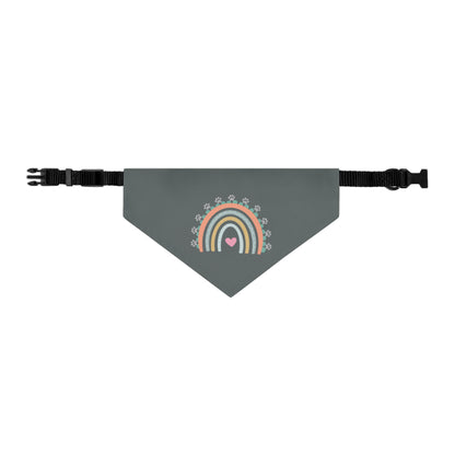 Pawsome Rainbow Pet Collar Bandana (dark grey)