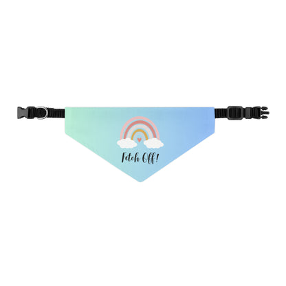 Rainbow Fetch Off Pet Collar Bandana (blue/green)