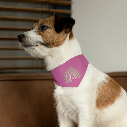 Pawsome Rainbow Pet Collar Bandana (light pink)