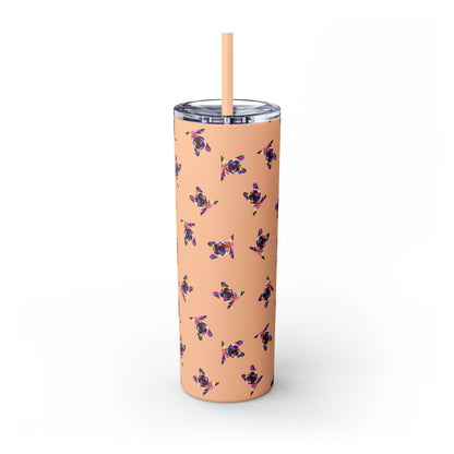 Frenchie Friends Skinny Tumbler with Straw, 20 oz (multiple colors)