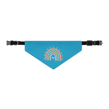 Pawsome Rainbow Pet Collar Bandana (turquoise)