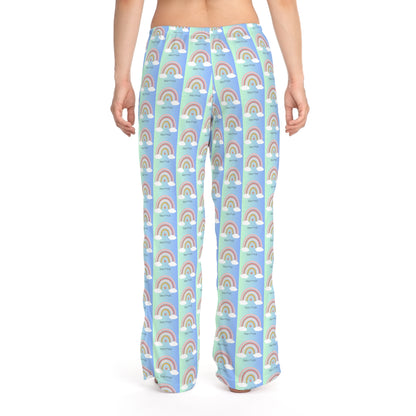 Rainbow Jersey Knit Pajama Pants - Kindly F**K Off (blue)