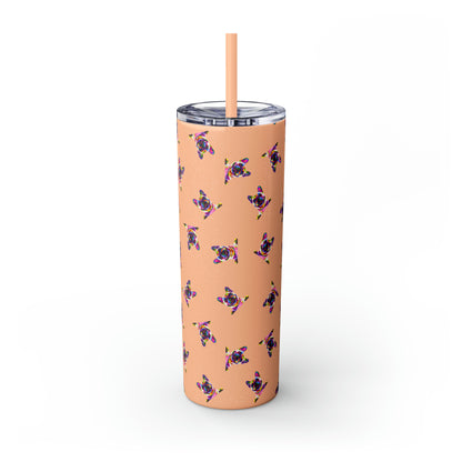 Frenchie Friends Skinny Tumbler with Straw, 20 oz (multiple colors)