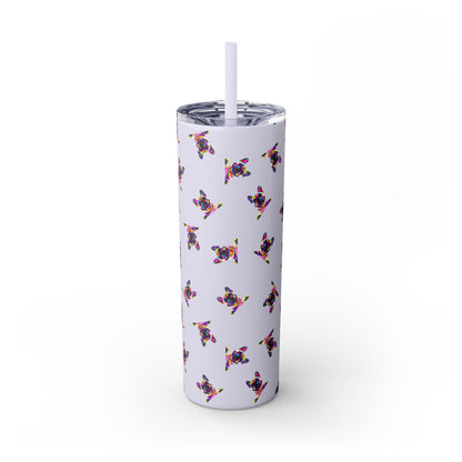 Frenchie Friends Skinny Tumbler with Straw, 20 oz (multiple colors)