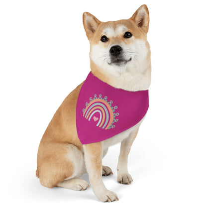 Pawsome Rainbow Pet Collar Bandana (magneta)