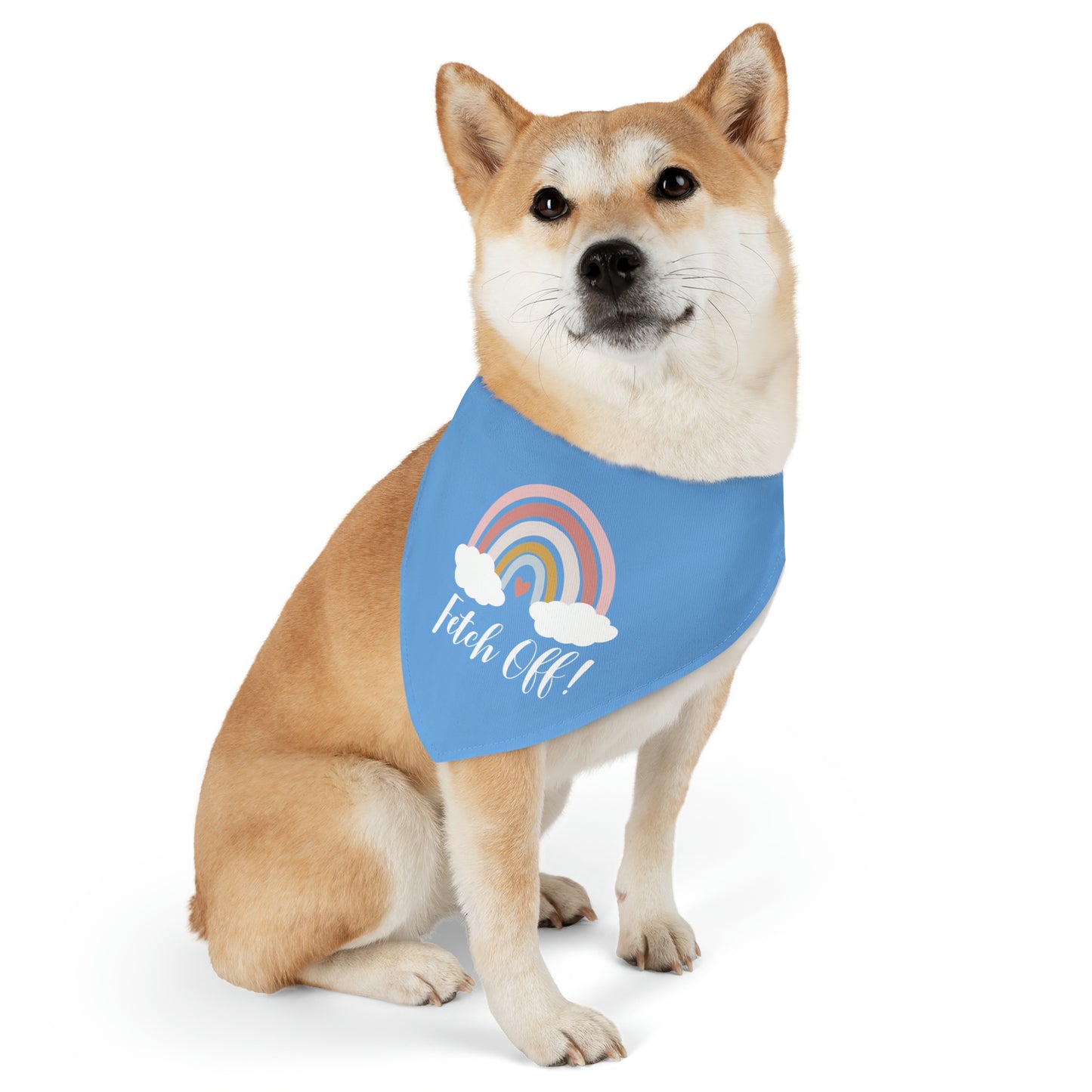 Rainbow Fetch Off Collar Bandana (blue)