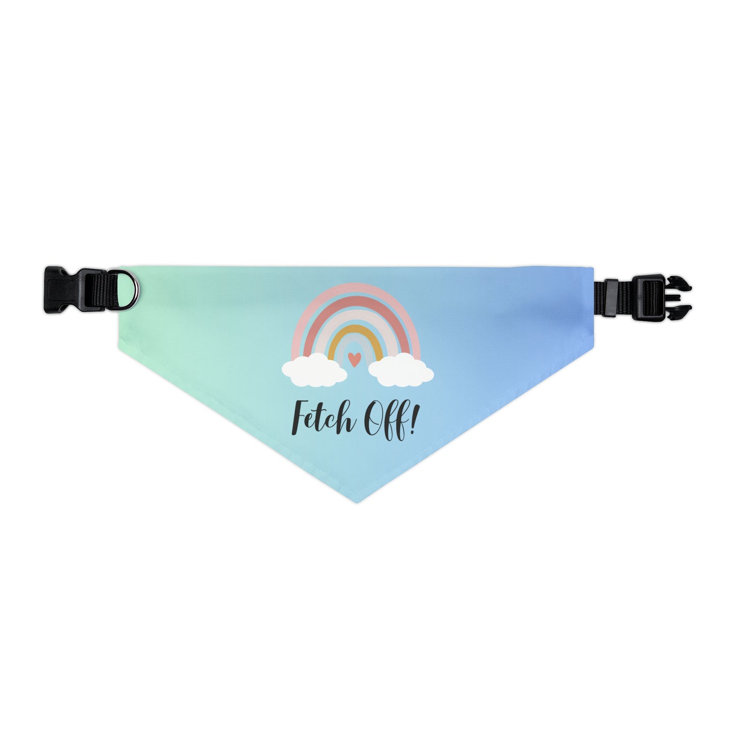 Rainbow Fetch Off Pet Collar Bandana (blue/green)