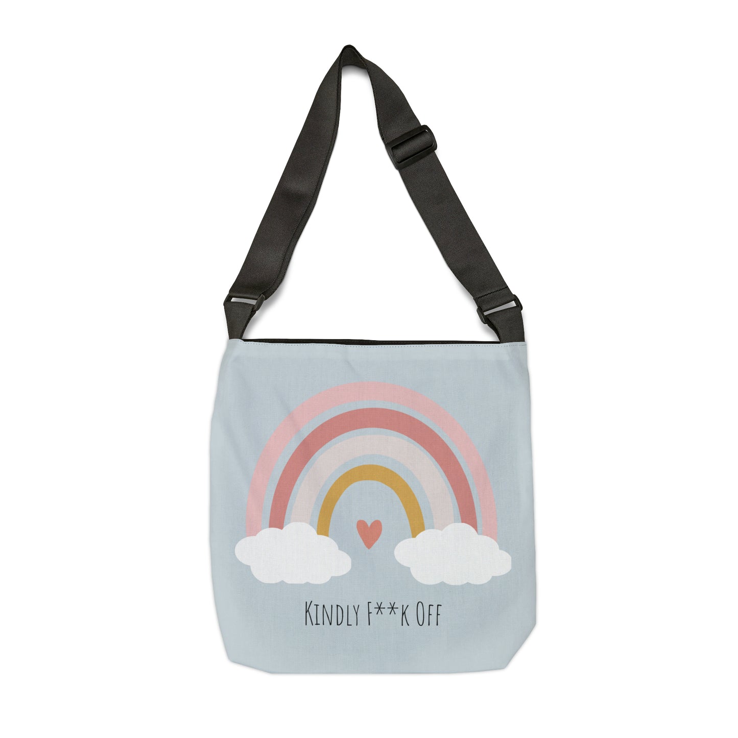 Rainbow Adjustable Tote/Messenger Bag- Kindly F**K Off (grey)