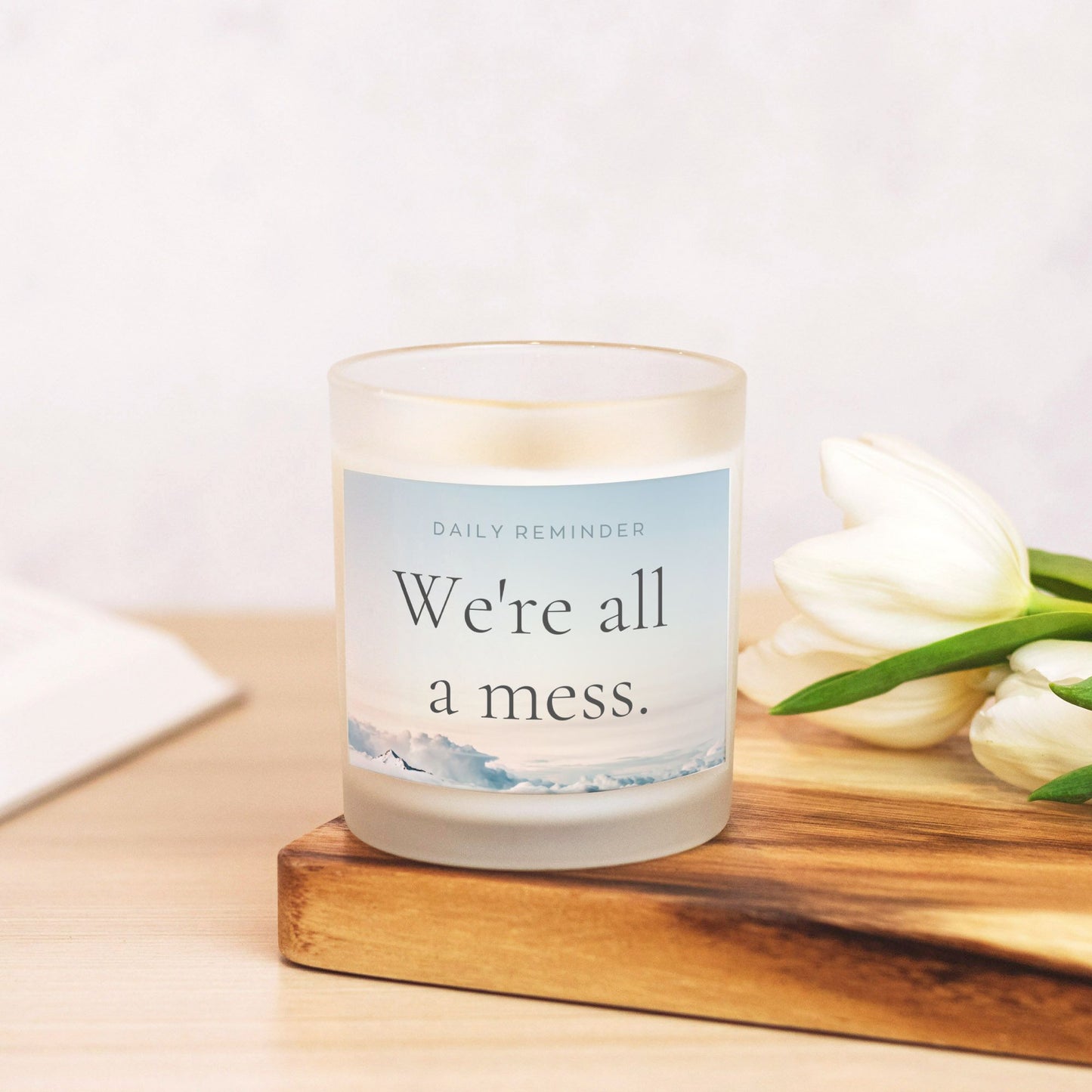 Embrace the Mess Candle Frosted Glass 11 oz