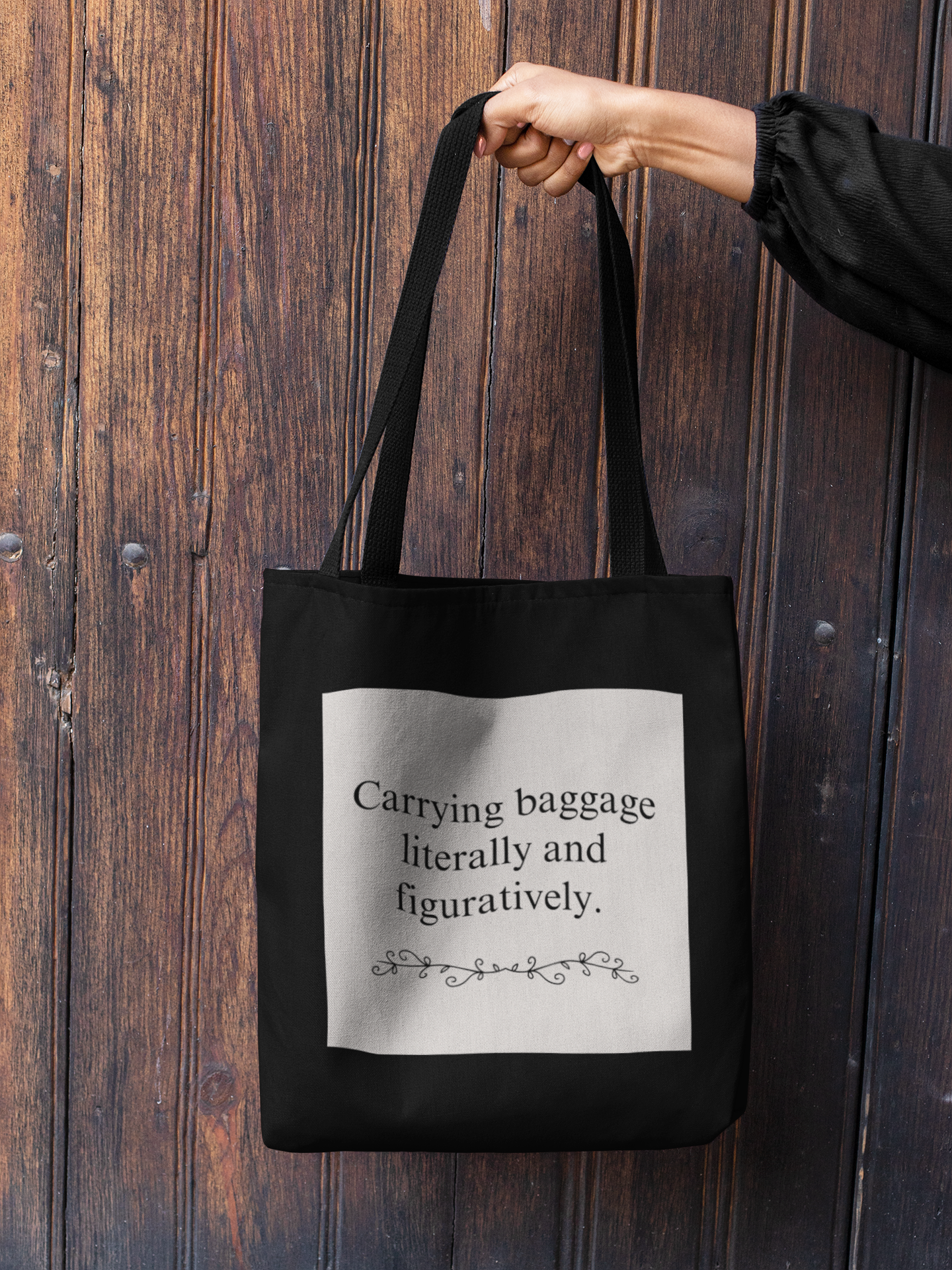 Emotional Baggage Tote (black/tan)