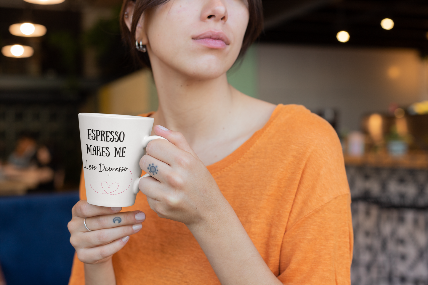 Espresso Less Depresso 12oz Ceramic Latte Mug