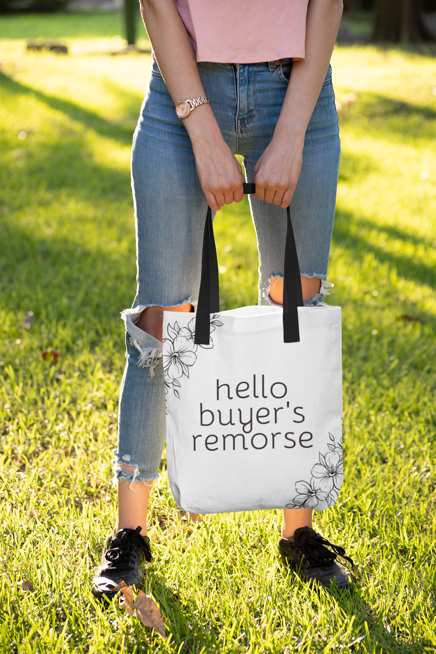 Buyer's Remorse Tote Bag (white)