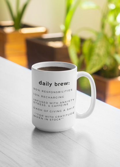 Daily Brew Ceramic Mug (11oz & 15oz)