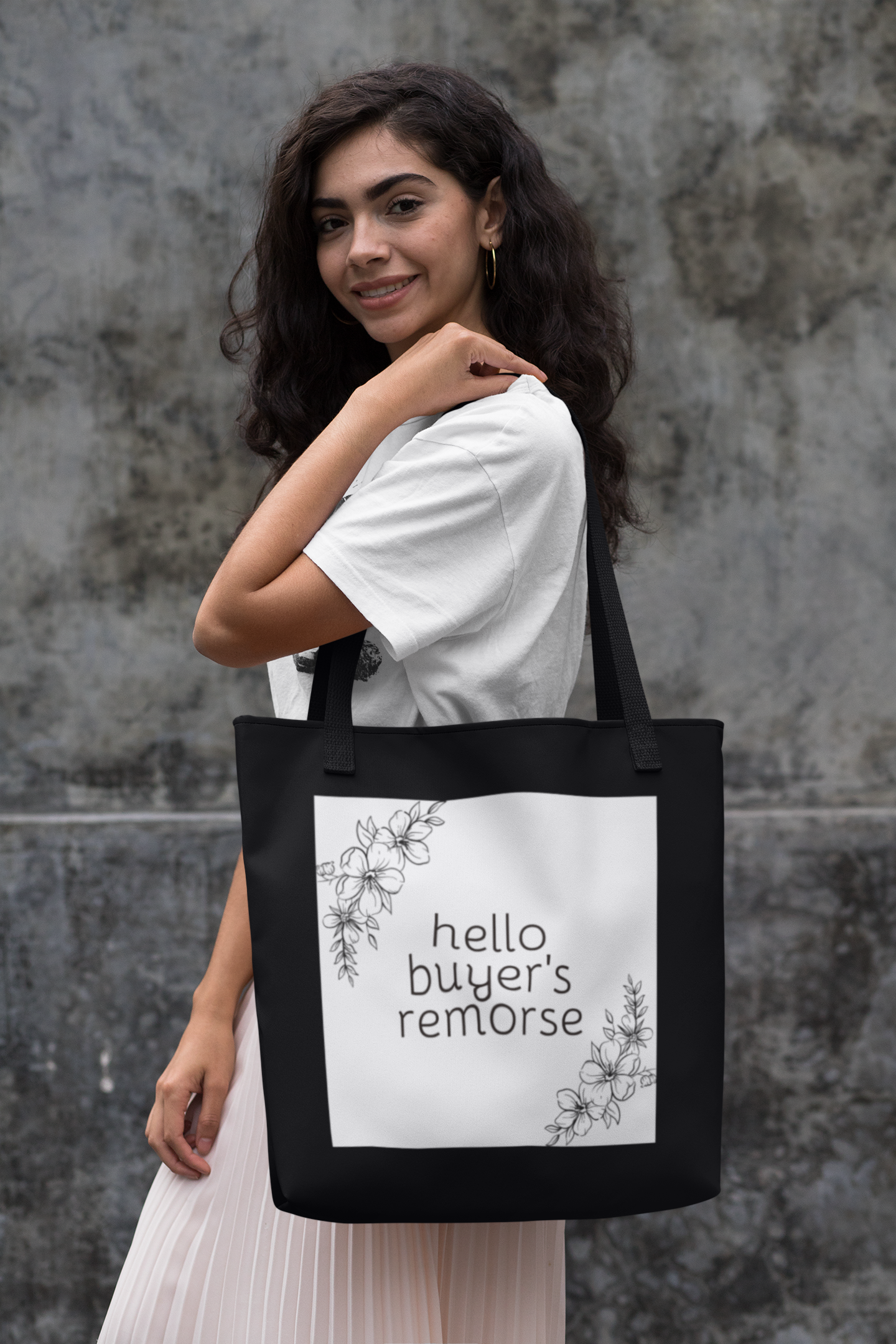 Buyer's Remorse Black Tote Bag