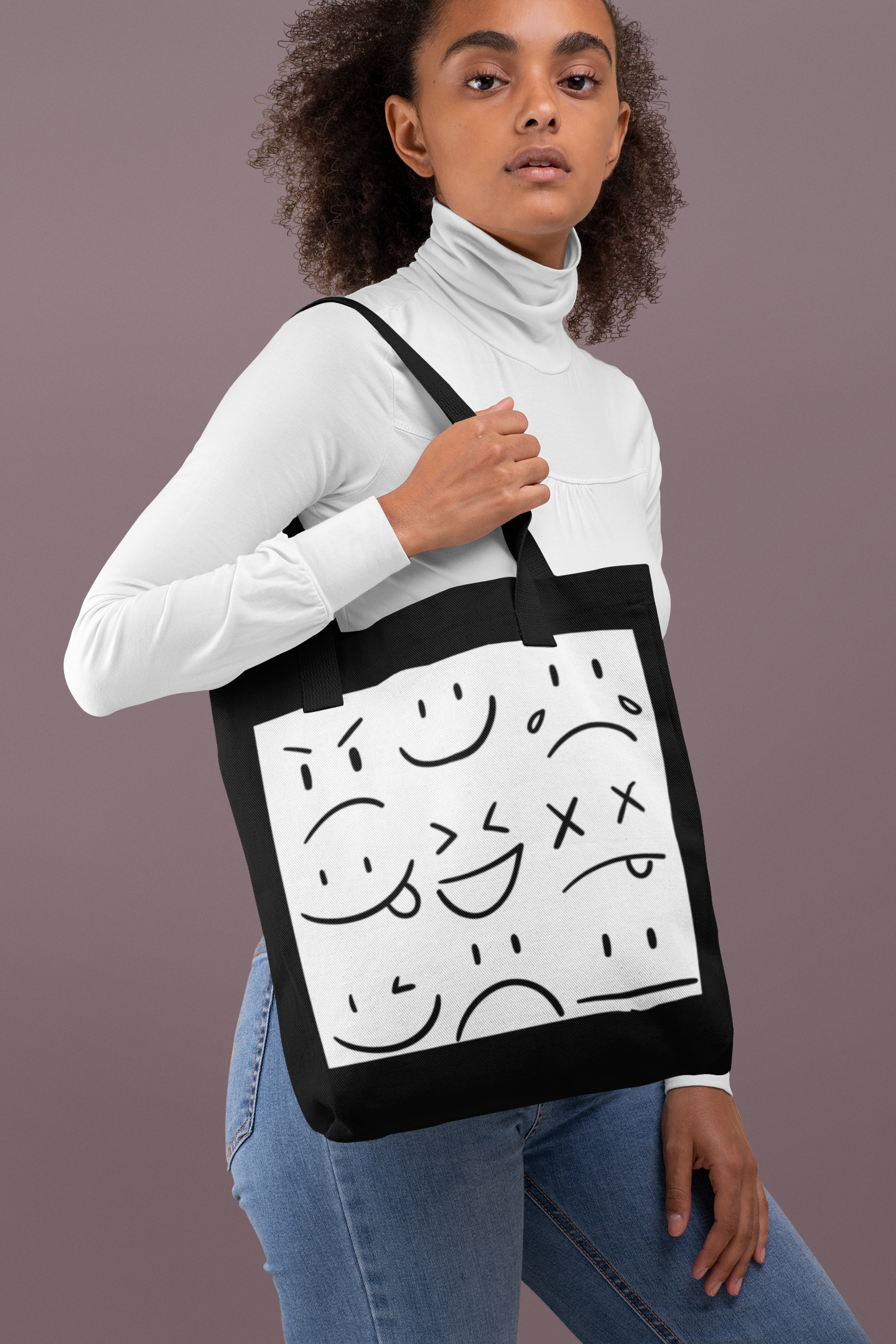 Everyday Expressions Tote Bag (black/white)