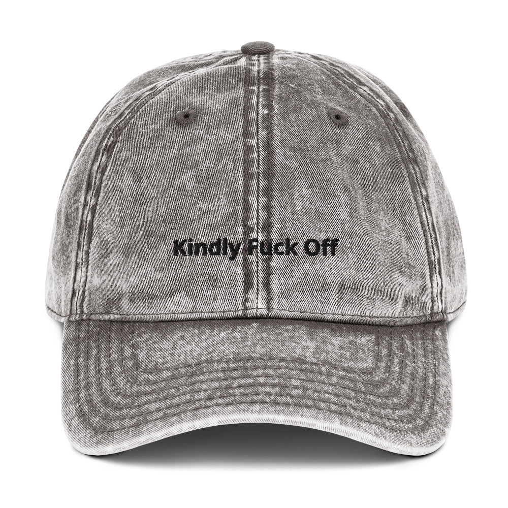 Vintage Cotton Twill Cap- Kindly Fuck Off