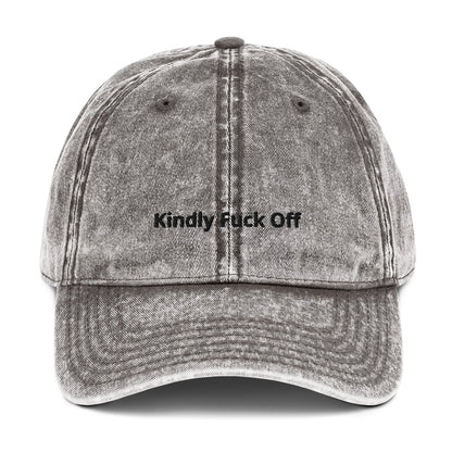 Vintage Cotton Twill Cap- Kindly Fuck Off