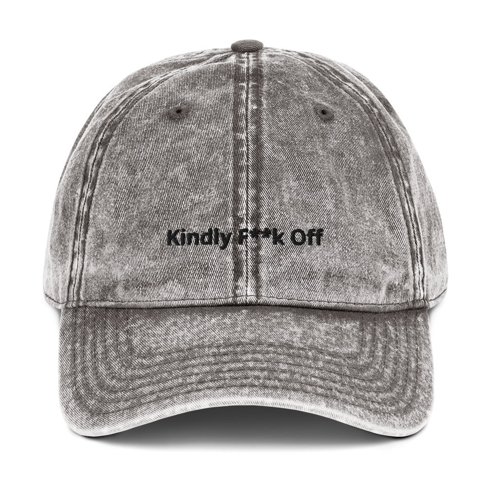 Vintage Cotton Twill Cap- Kindly F**K Off