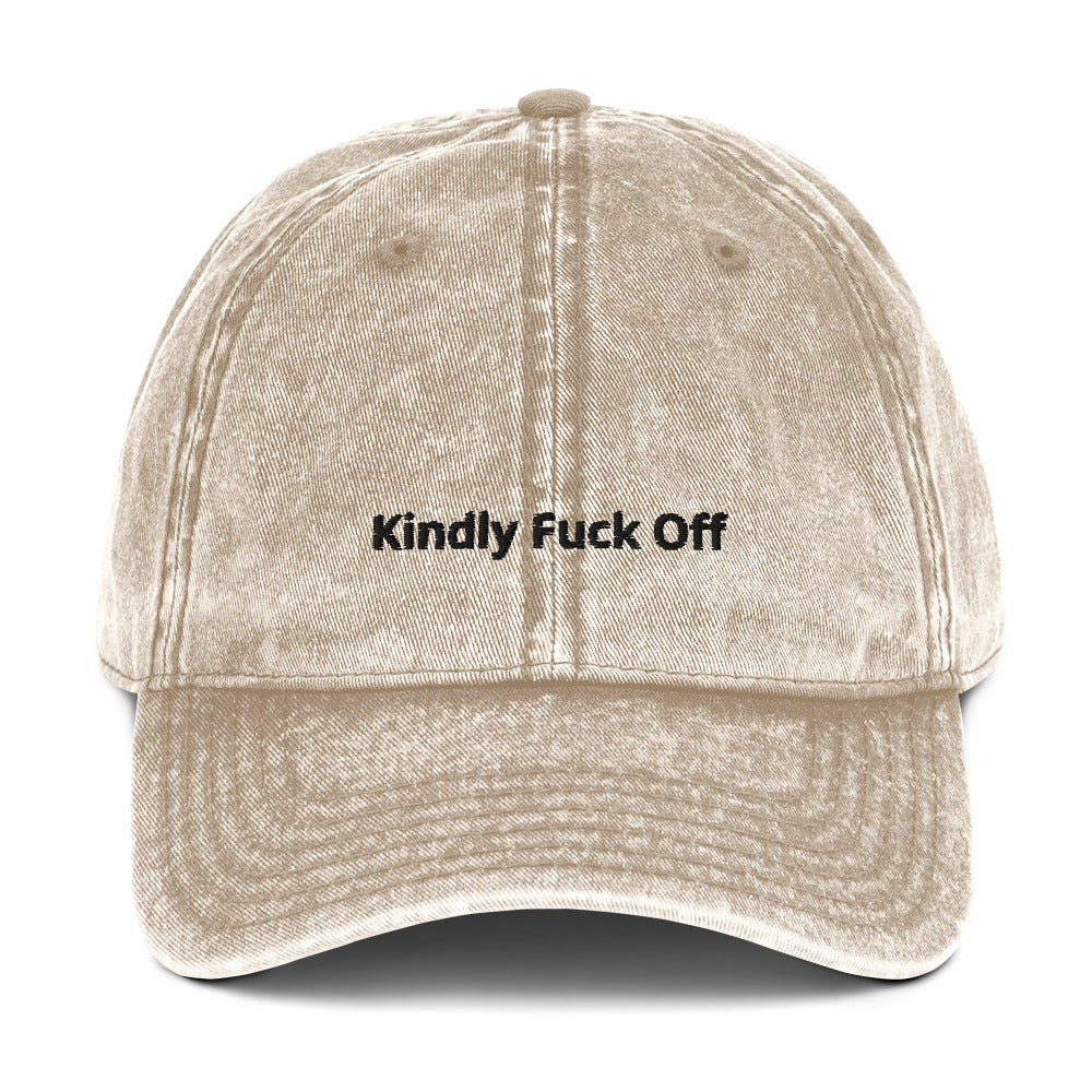 Vintage Cotton Twill Cap- Kindly Fuck Off