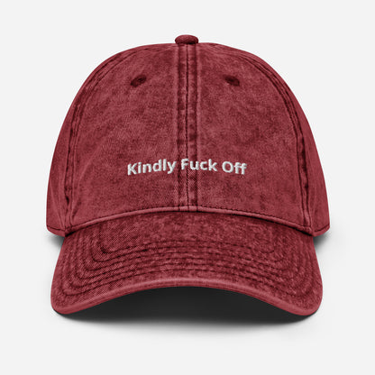 Vintage Cotton Twill Cap- Kindly Fuck Off