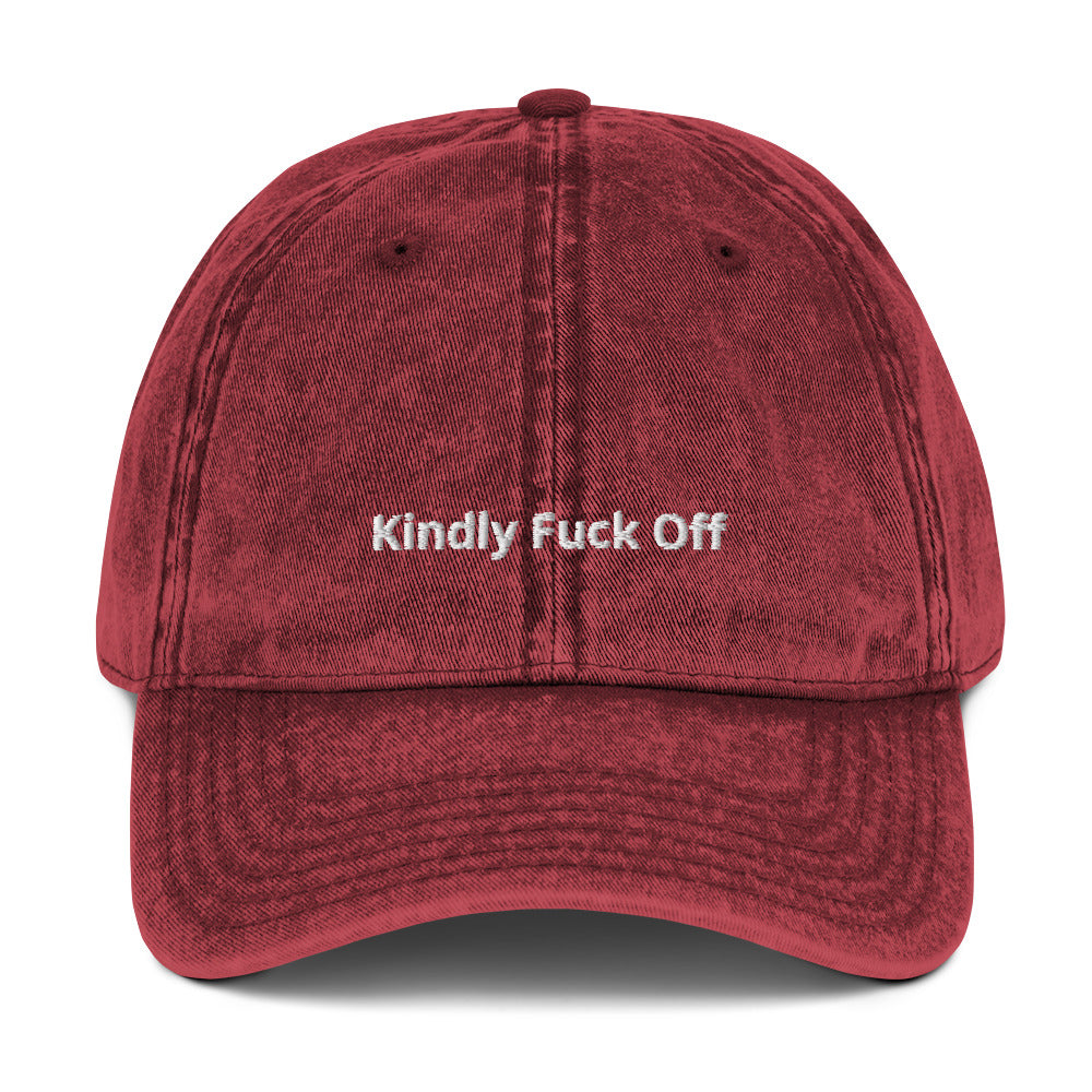 Vintage Cotton Twill Cap- Kindly Fuck Off