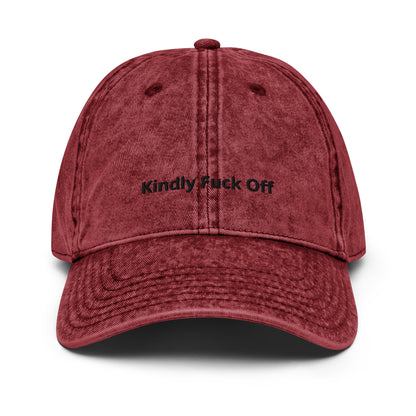 Vintage Cotton Twill Cap- Kindly Fuck Off