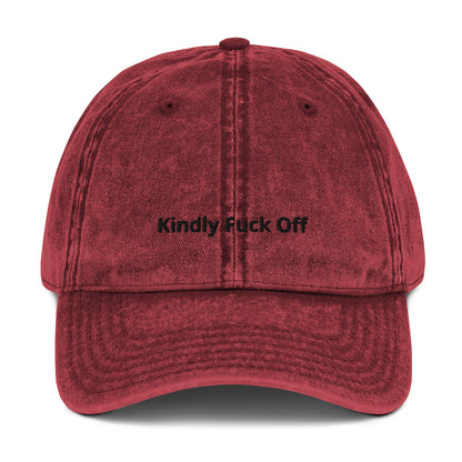 Vintage Cotton Twill Cap- Kindly Fuck Off