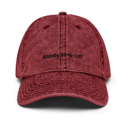 Vintage Cotton Twill Cap- Kindly F**K Off