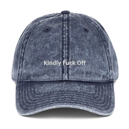 Vintage Cotton Twill Cap- Kindly Fuck Off