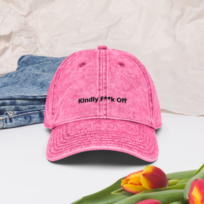 Vintage Cotton Twill Cap- Kindly F**K Off