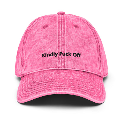 Vintage Cotton Twill Cap- Kindly Fuck Off