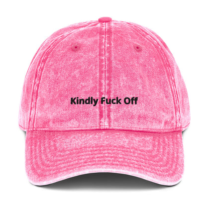 Vintage Cotton Twill Cap- Kindly Fuck Off