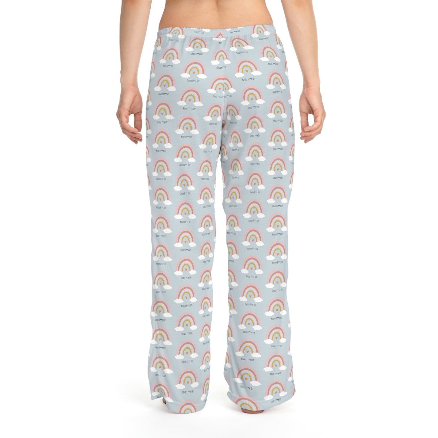 Rainbow Jersey Knit Pajama Pants - Kindly F**K Off (gray)