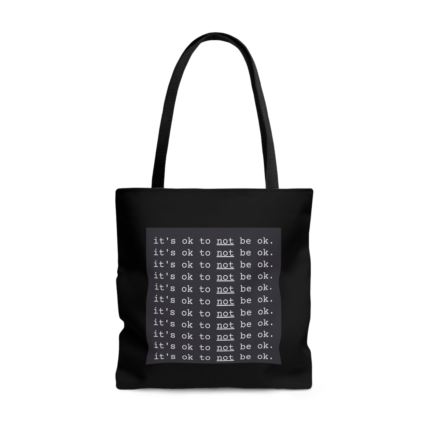 It's Ok to Not Be Ok Black Tote Bag