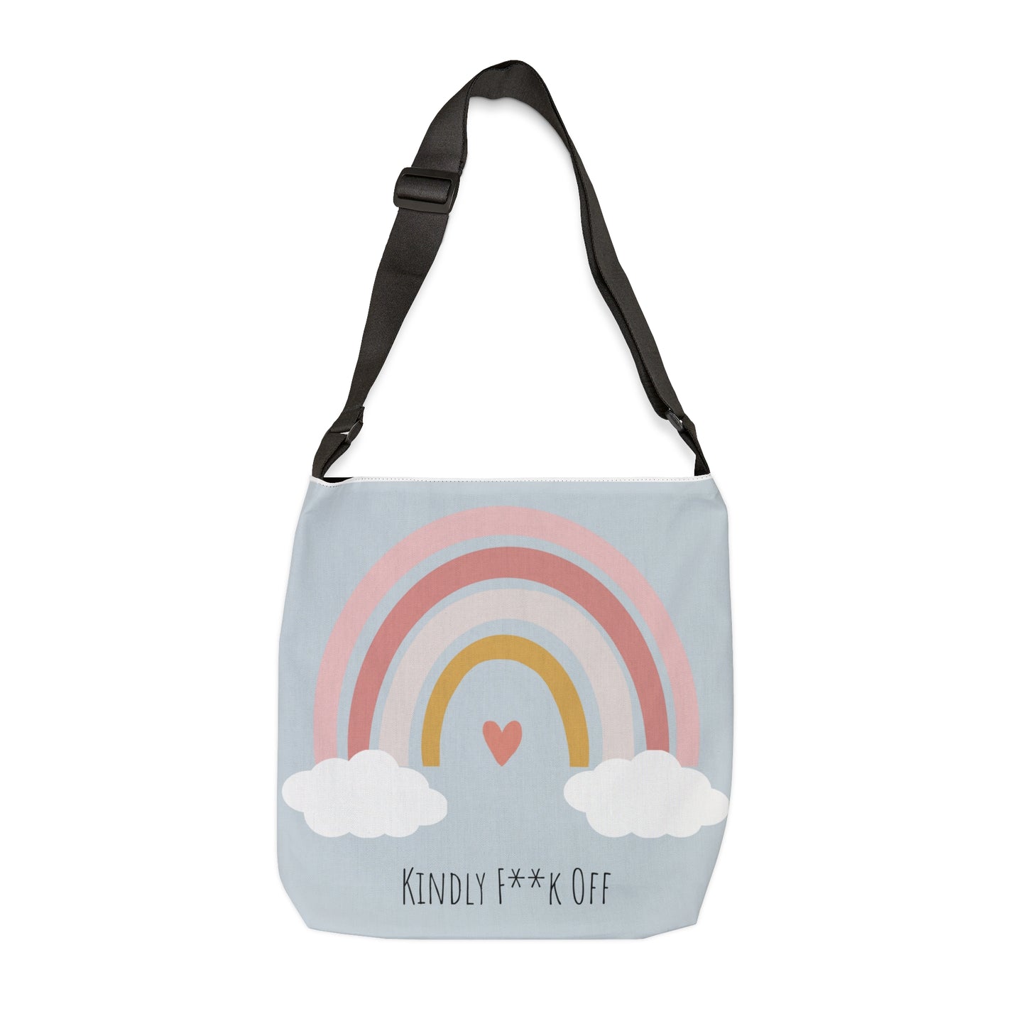 Rainbow Adjustable Tote/Messenger Bag- Kindly F**K Off (grey)