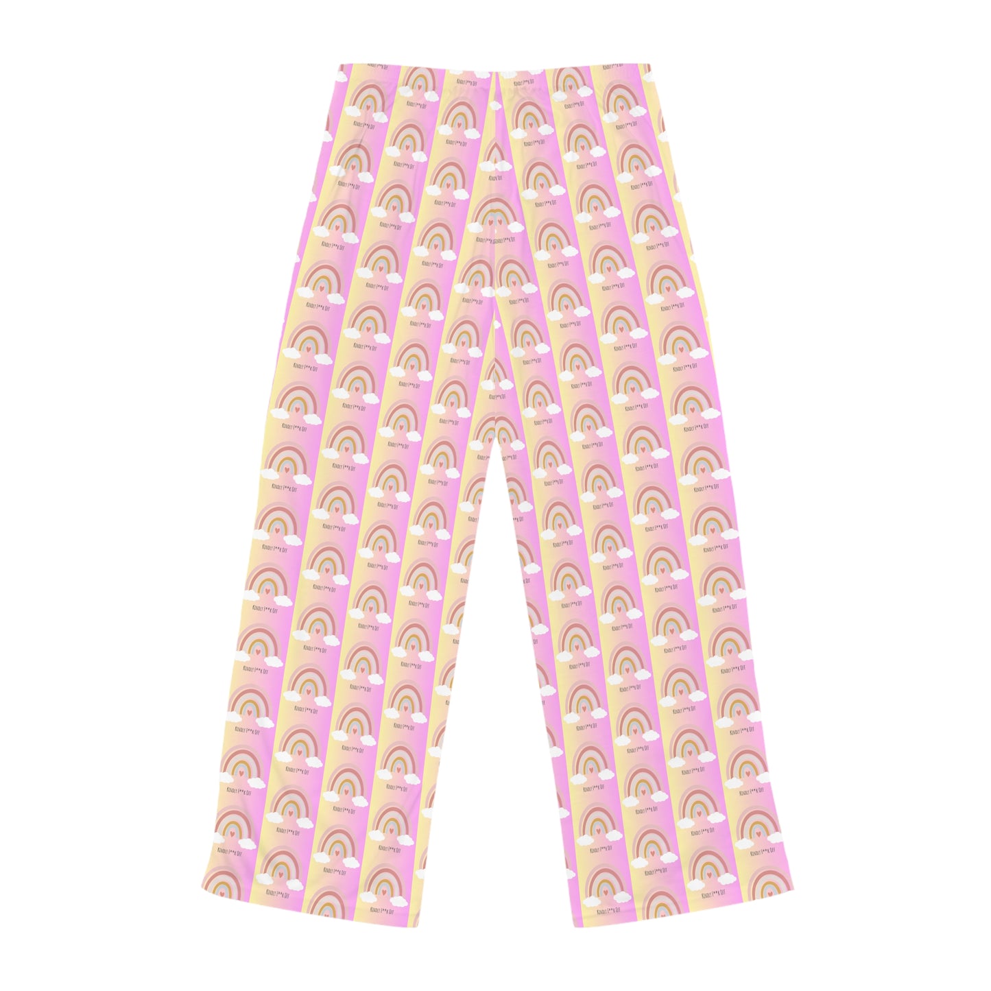 Rainbow Jersey Knit Pajama Pants - Kindly F**K Off (pink)