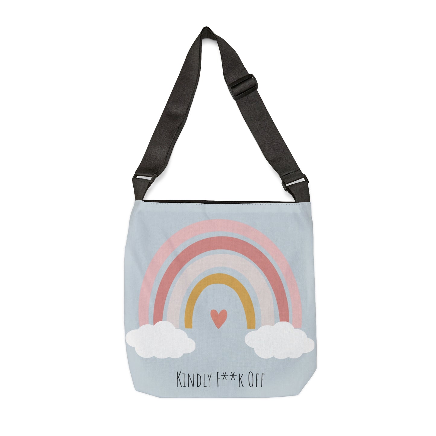 Rainbow Adjustable Tote/Messenger Bag- Kindly F**K Off (grey)