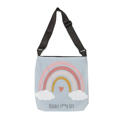 Rainbow Adjustable Tote/Messenger Bag- Kindly F**K Off (grey)