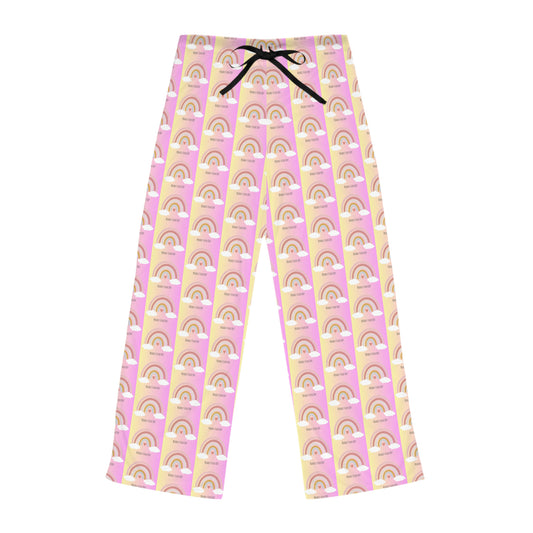 Rainbow Jersey Knit  Pajama Pants - Kindly Fuck Off (pink)