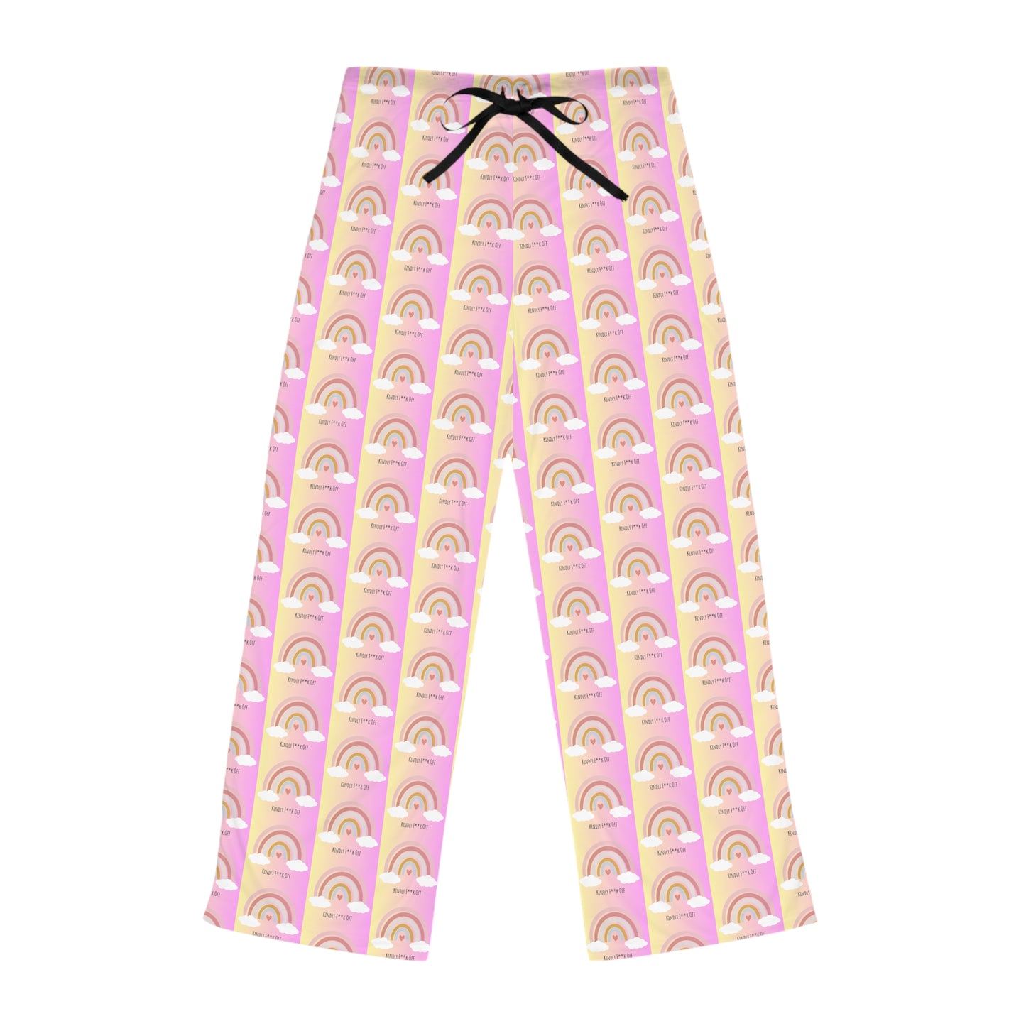 Rainbow Jersey Knit Pajama Pants - Kindly F**K Off (pink)