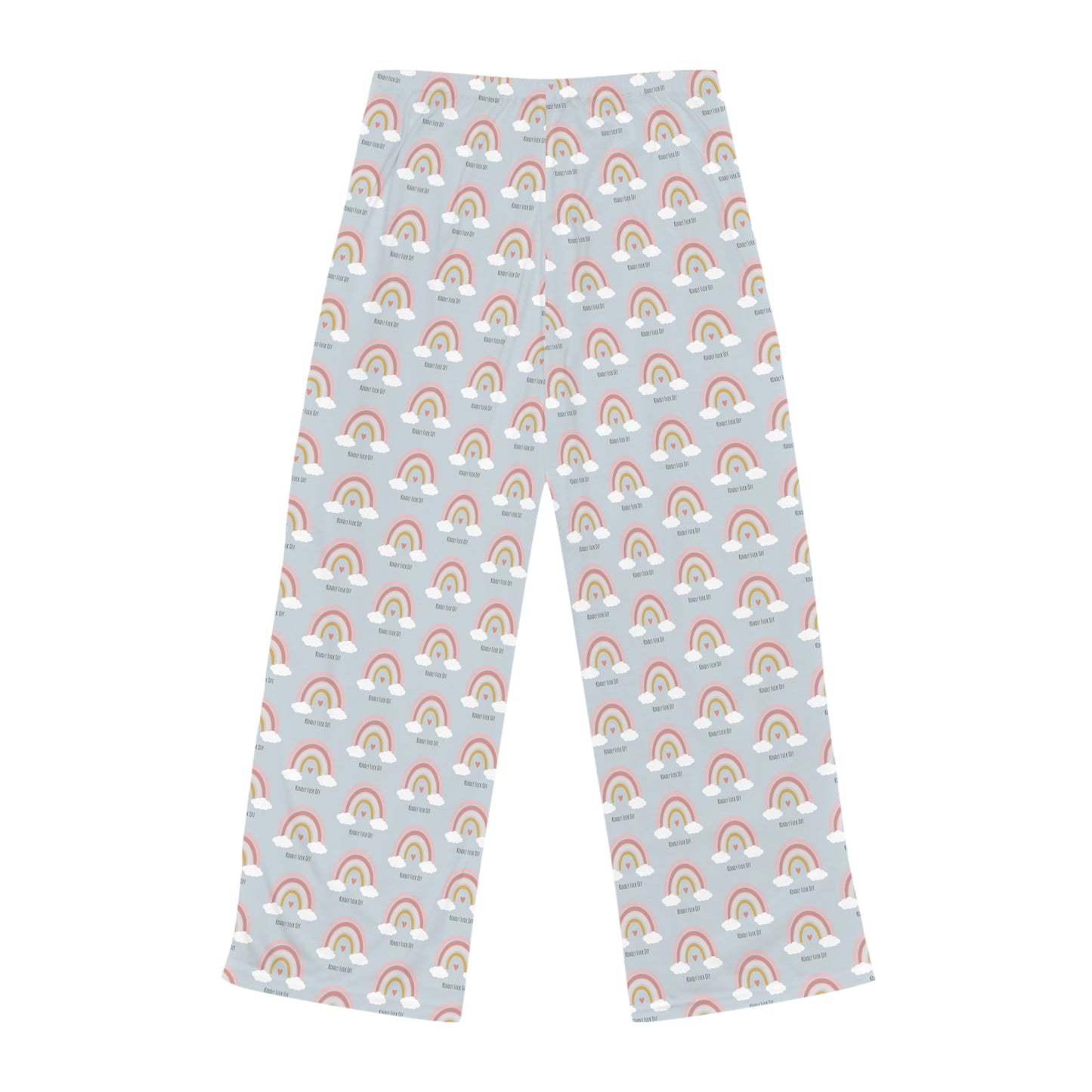 Rainbow Jersey Knit Pajama Pants - Kindly Fuck Off (grey)