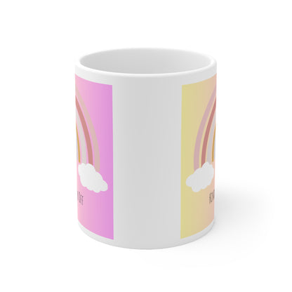 Rainbow Ceramic Mug 11oz- Kindly F**K Off (pink)