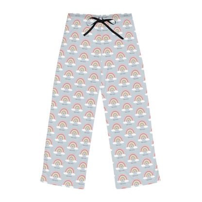 Rainbow Jersey Knit Pajama Pants - Kindly Fuck Off (grey)