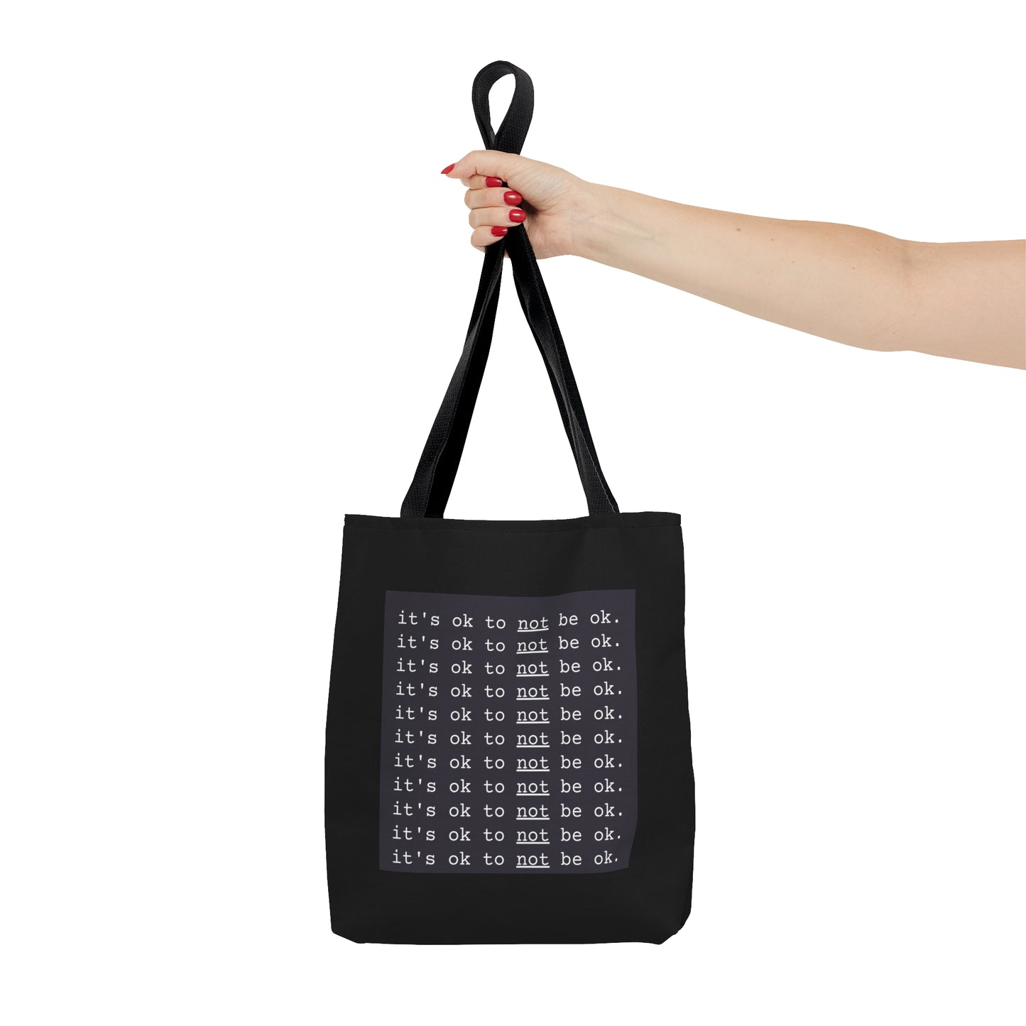 It's Ok to Not Be Ok Black Tote Bag