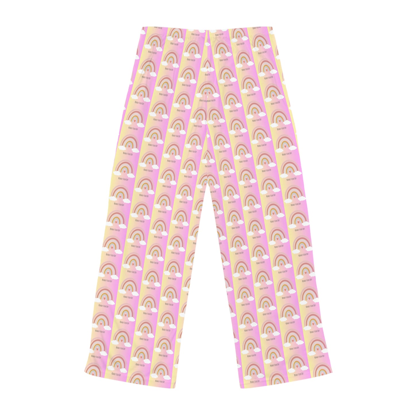 Rainbow Jersey Knit  Pajama Pants - Kindly Fuck Off (pink)